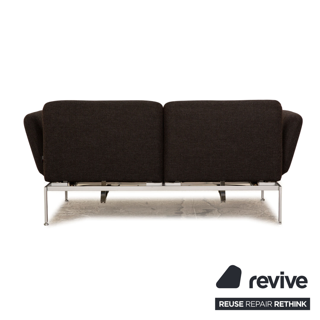 Brühl Roro ensemble de canapés en tissu gris foncé 2 places 2x fauteuils fonction manuelle fonction sommeil