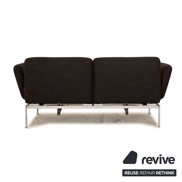 Brühl Roro ensemble de canapés en tissu gris foncé 2 places 2x fauteuils fonction manuelle fonction sommeil