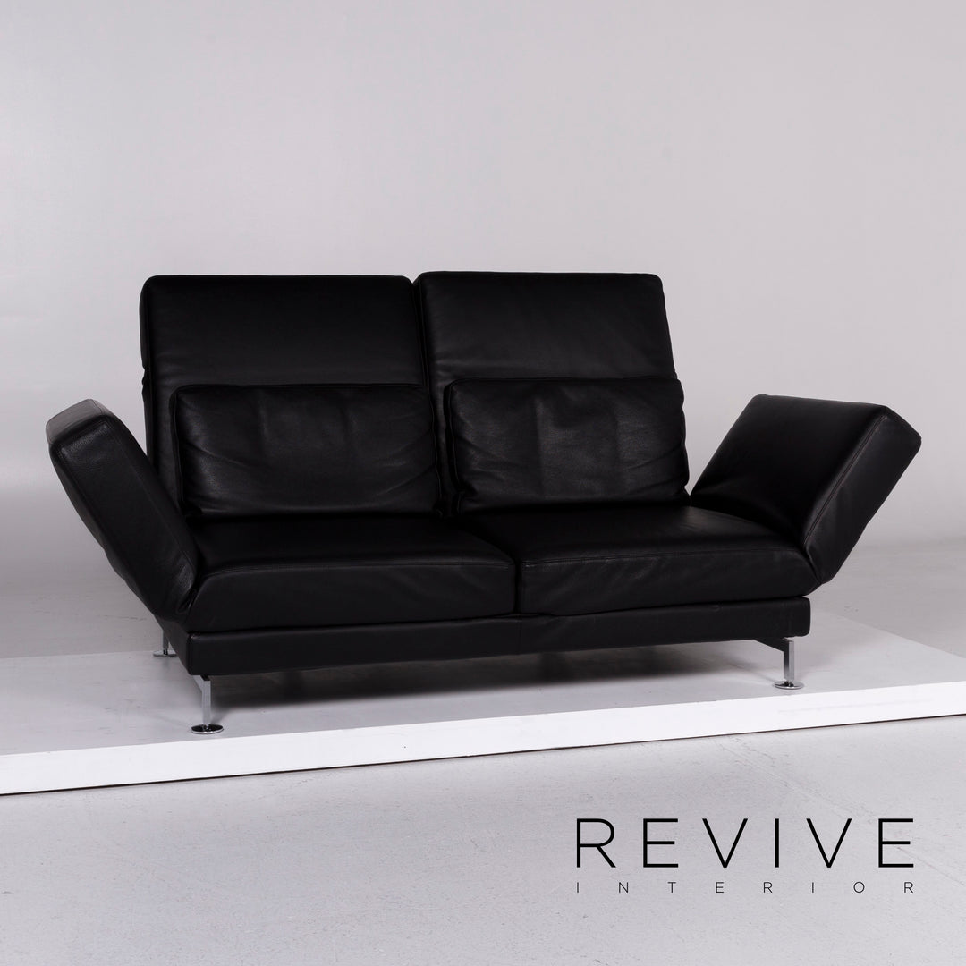 Brühl Moule Leder Sofa Schwarz Zweisitzer inkl. Funktion #10775