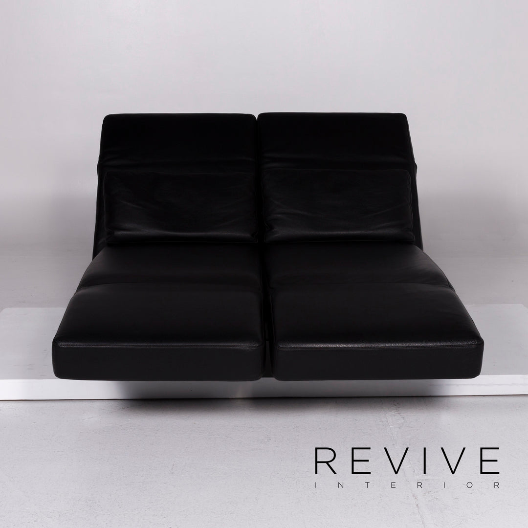 Brühl Moule Leder Sofa Schwarz Zweisitzer inkl. Funktion #10775