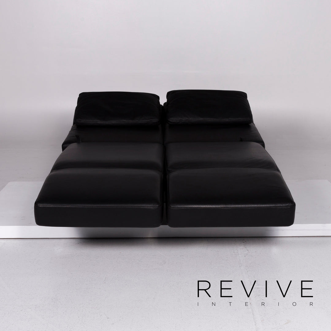 Brühl Moule Leder Sofa Schwarz Zweisitzer inkl. Funktion #10775