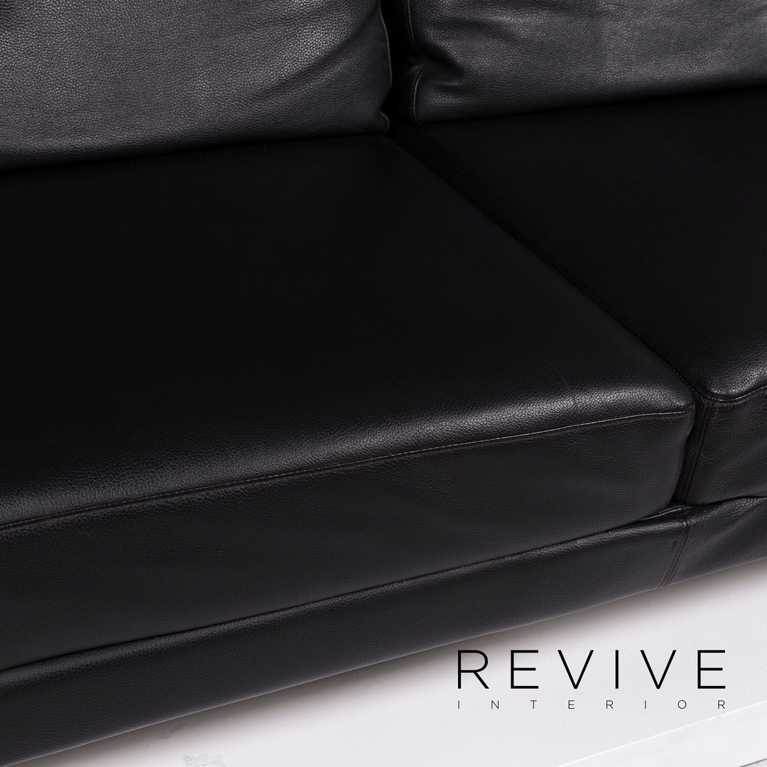 Brühl Moule Leder Sofa Schwarz Zweisitzer inkl. Funktion #10775