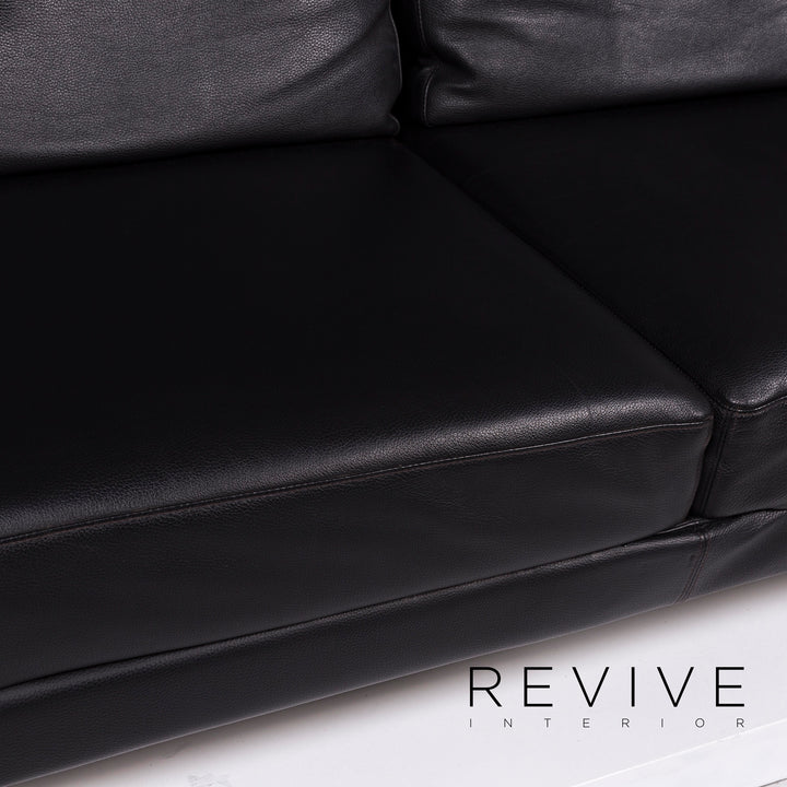 Brühl Moule Leder Sofa Schwarz Zweisitzer inkl. Funktion #10775