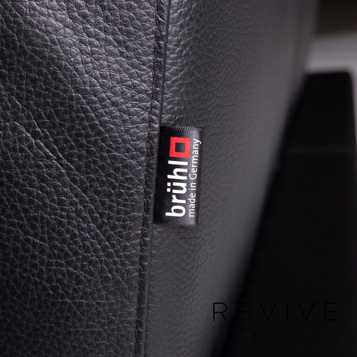 Brühl Moule Leder Sofa Schwarz Zweisitzer inkl. Funktion #10775