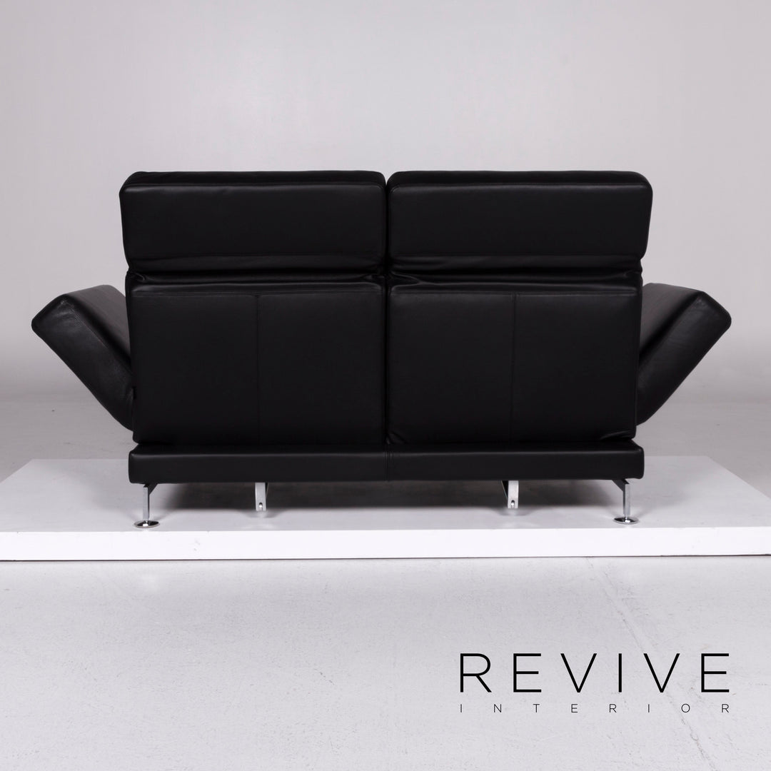 Brühl Moule Leder Sofa Schwarz Zweisitzer inkl. Funktion #10775