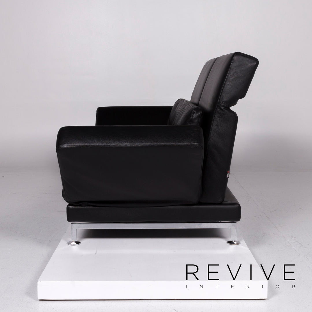 Brühl Moule Leder Sofa Schwarz Zweisitzer inkl. Funktion #10775