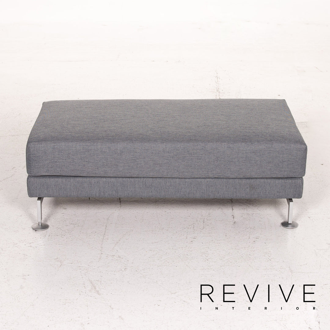 Brühl Moule Stoff Hocker Graublau Ottoman #14562