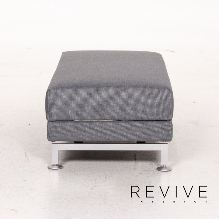 Brühl Moule Stoff Hocker Graublau Ottoman #14562
