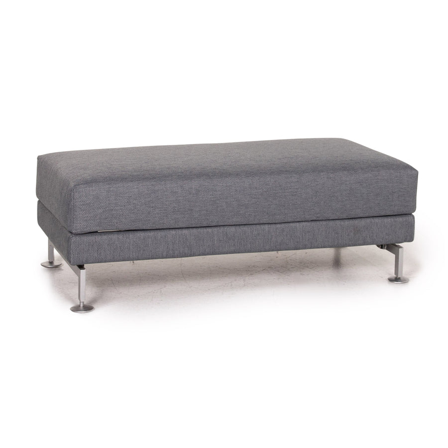 Brühl Moule Stoff Hocker Graublau Ottoman #14562