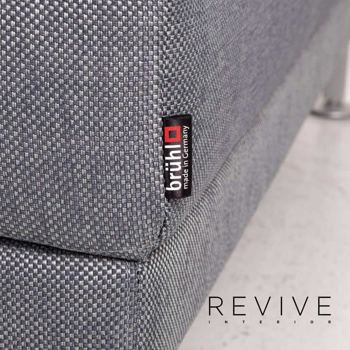 Brühl Moule Stoff Hocker Graublau Ottoman #14562