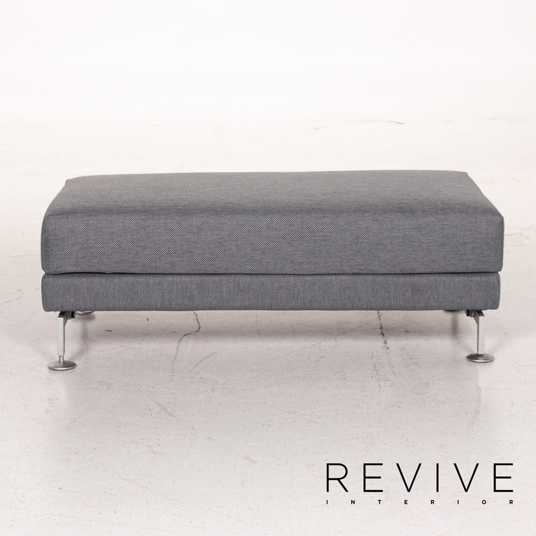 Brühl Moule Stoff Hocker Graublau Ottoman #14562