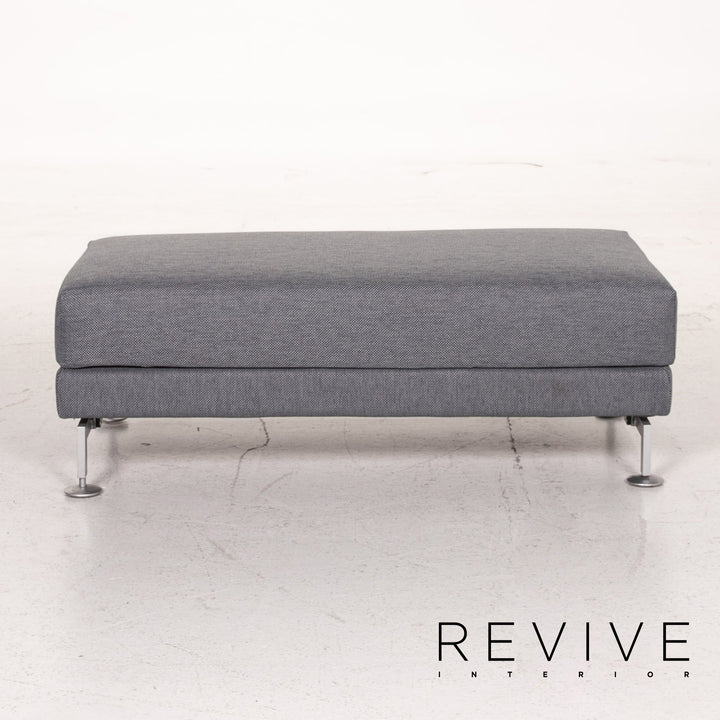 Brühl Moule Stoff Hocker Graublau Ottoman #14562