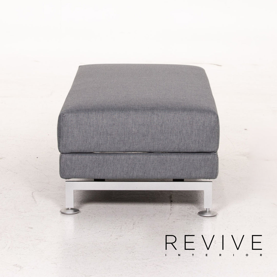 Brühl Moule Stoff Sofa Garnitur Graublau Funktion Relaxfunktion Schlaffunktion Schlafsofa 1x Ecksofa 1x Hocker #15551