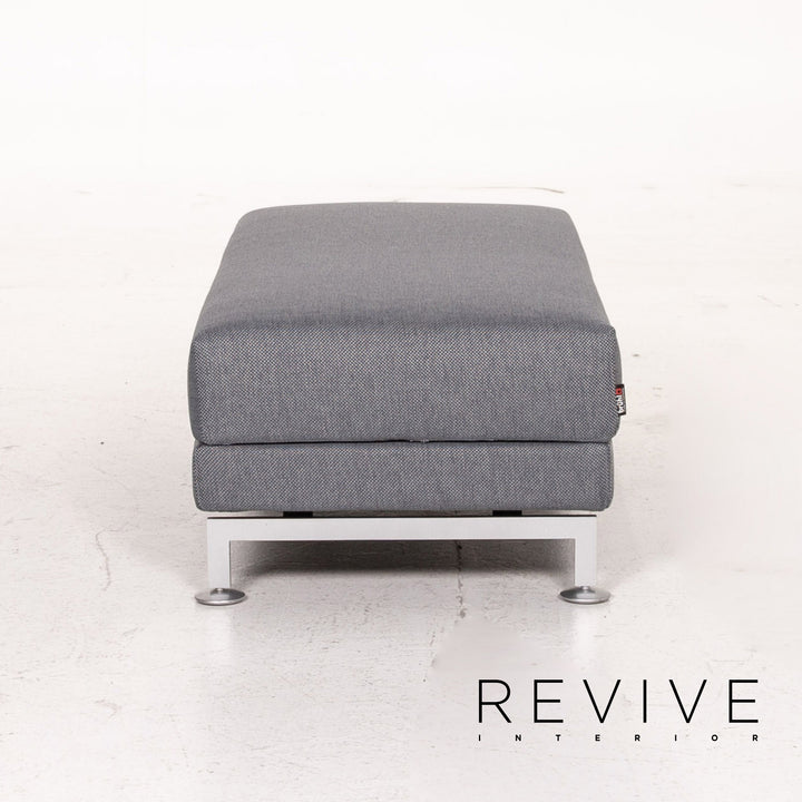 Brühl Moule Stoff Sofa Garnitur Graublau Funktion Relaxfunktion Schlaffunktion Schlafsofa 1x Ecksofa 1x Hocker #15551