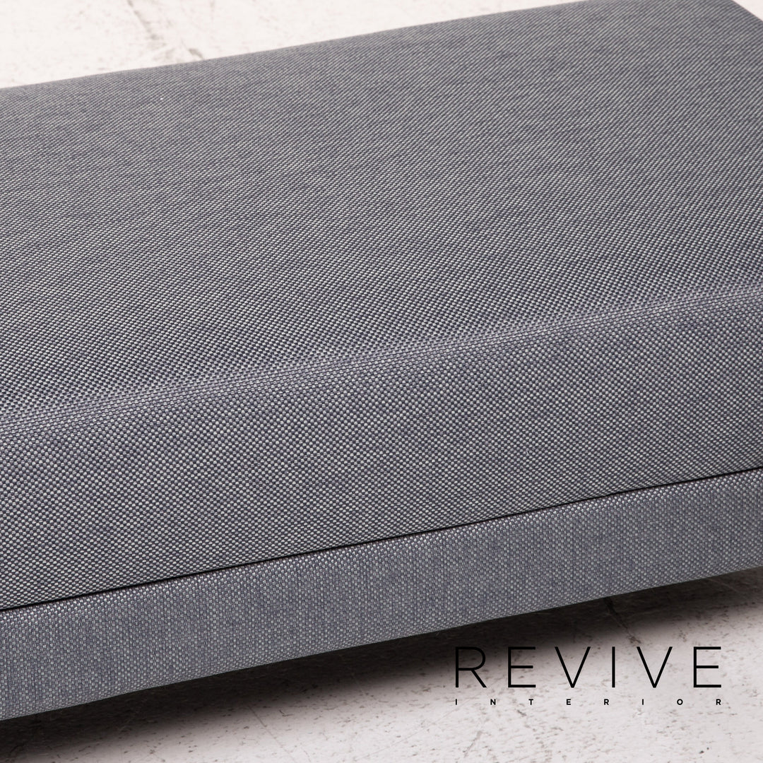 Brühl Moule Stoff Sofa Garnitur Graublau Funktion Relaxfunktion Schlaffunktion Schlafsofa 1x Ecksofa 1x Hocker #15551