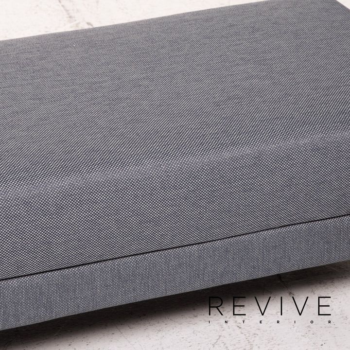 Brühl Moule Stoff Sofa Garnitur Graublau Funktion Relaxfunktion Schlaffunktion Schlafsofa 1x Ecksofa 1x Hocker #15551