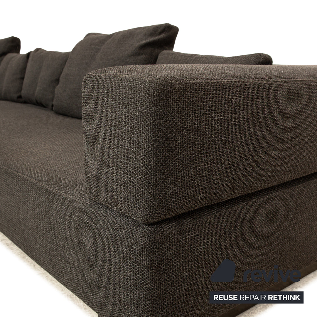 Canapé d'angle en tissu Brühl gris canapé gris foncé