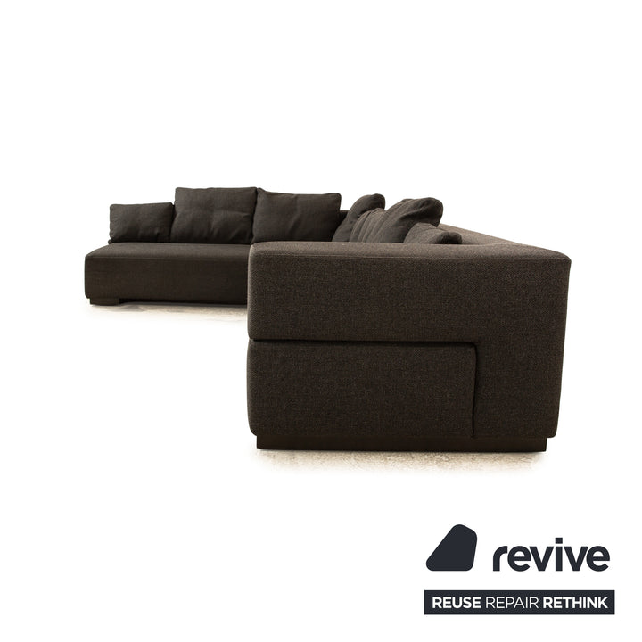 Canapé d'angle en tissu Brühl gris canapé gris foncé