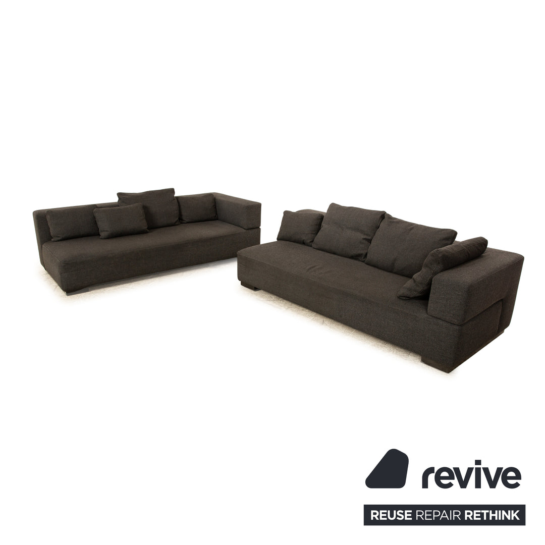 Canapé d'angle en tissu Brühl gris canapé gris foncé