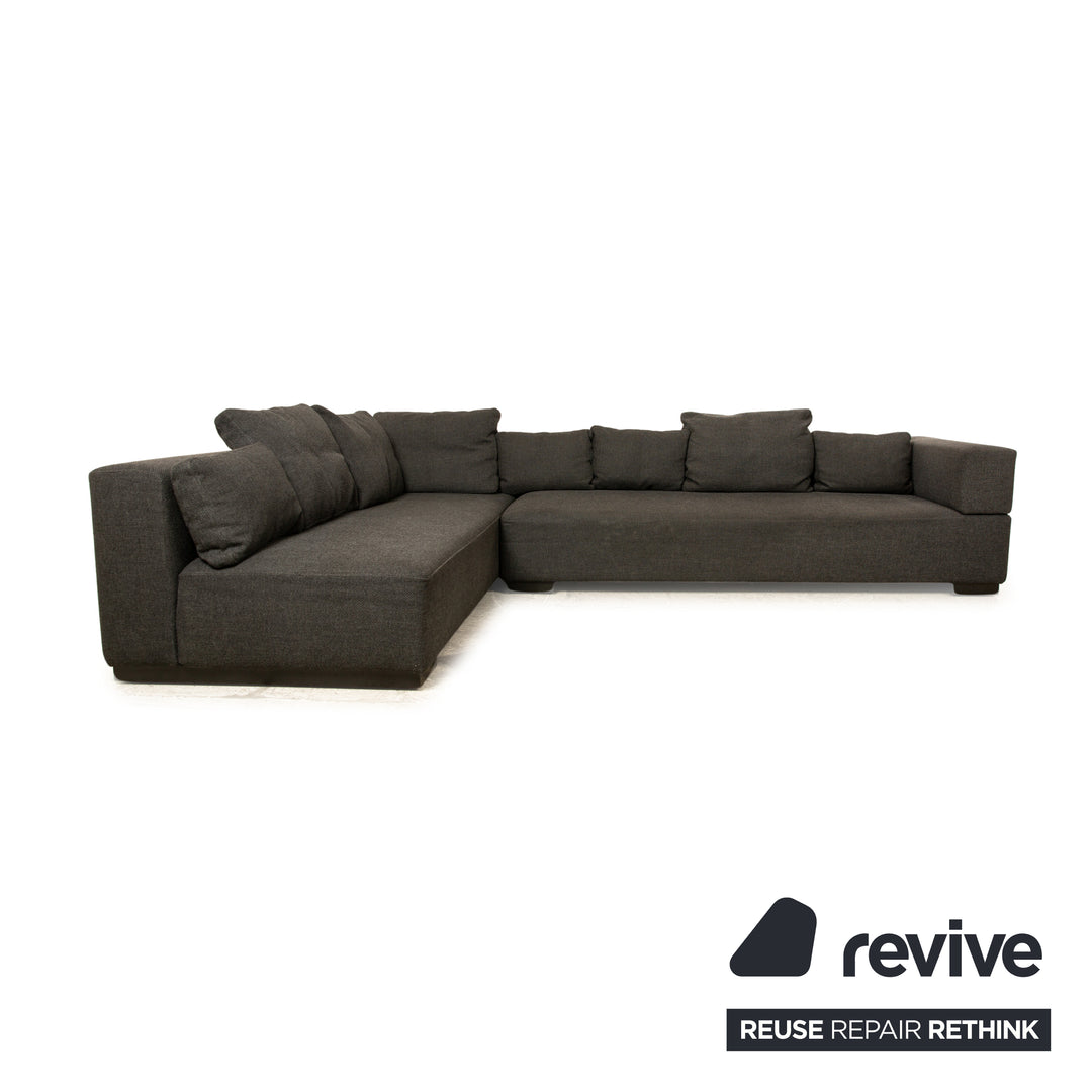 Canapé d'angle en tissu Brühl gris canapé gris foncé