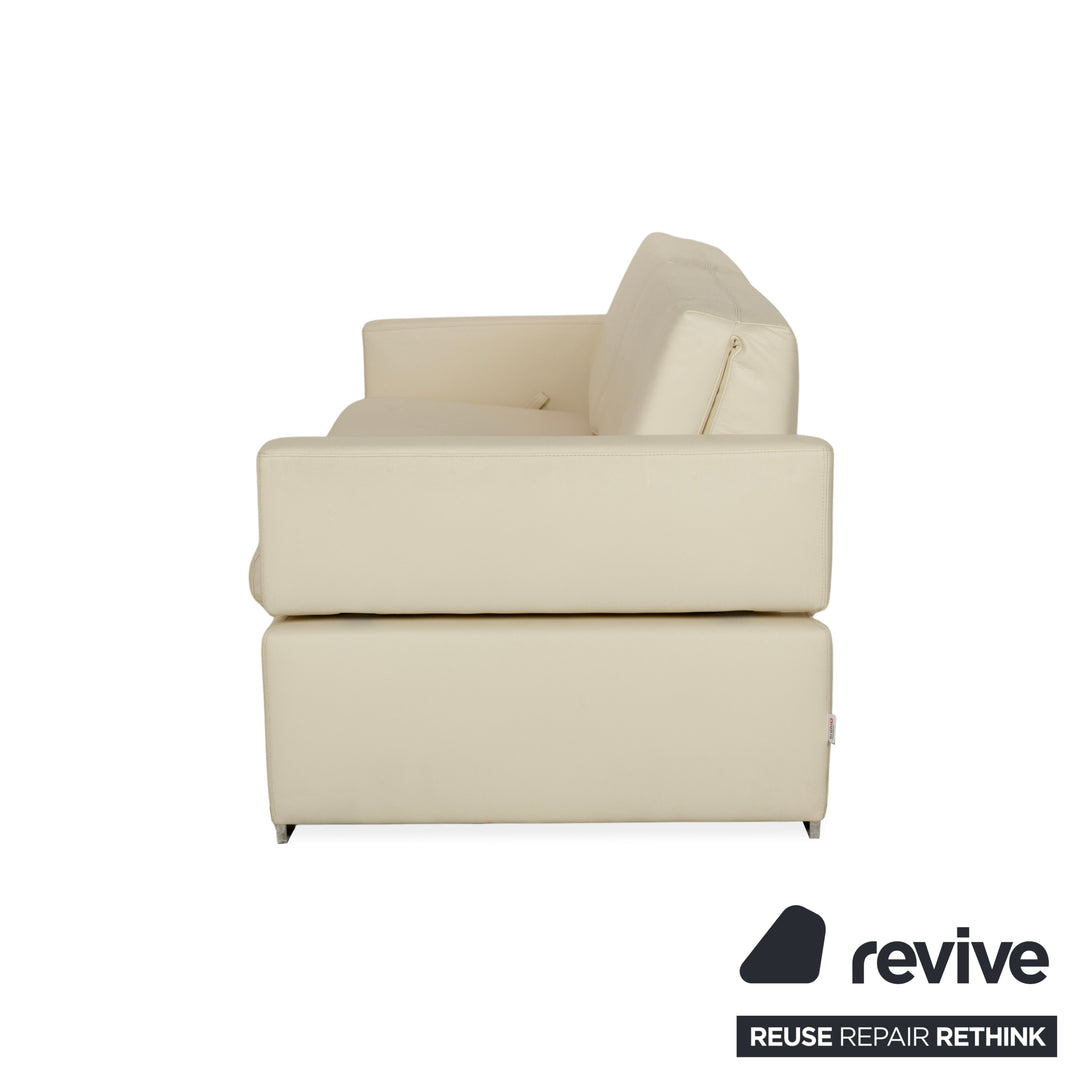 Brühl Tomo leather two-seater cream manual function sofa couch