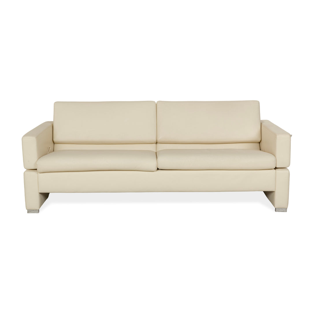 Brühl Tomo leather two-seater cream manual function sofa couch