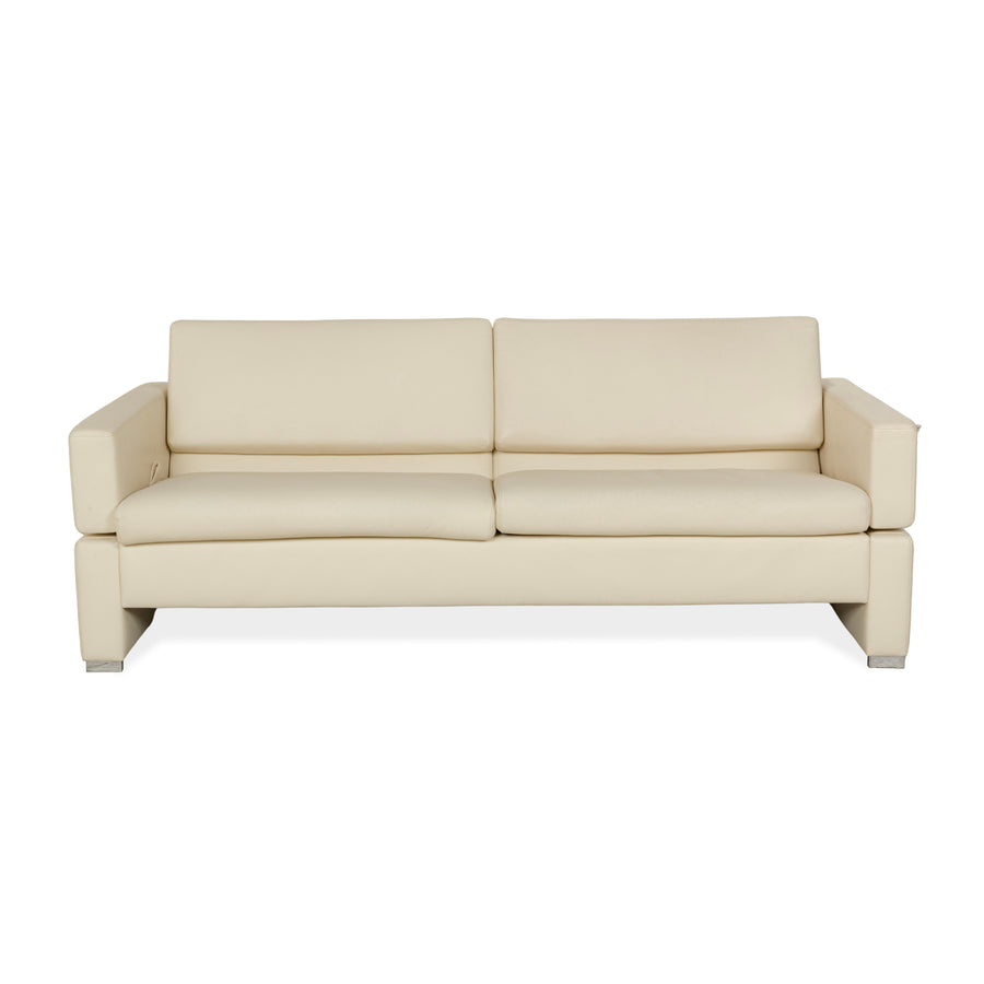 Brühl Tomo leather two-seater cream manual function sofa couch