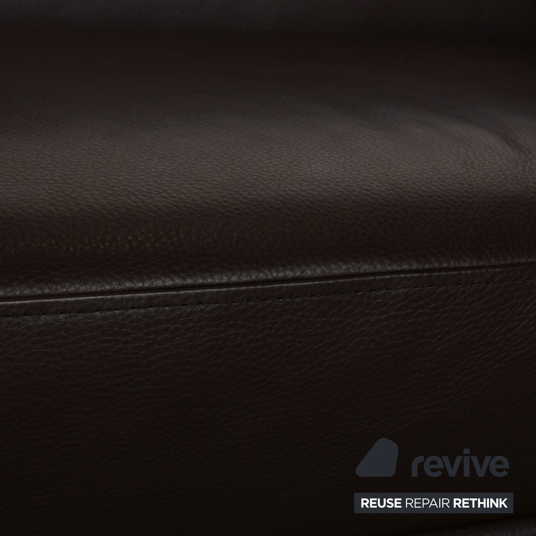 Brühl Visavis Leather Three-Seater Brown Sofa Couch