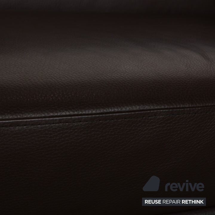Brühl Visavis Leather Three-Seater Brown Sofa Couch