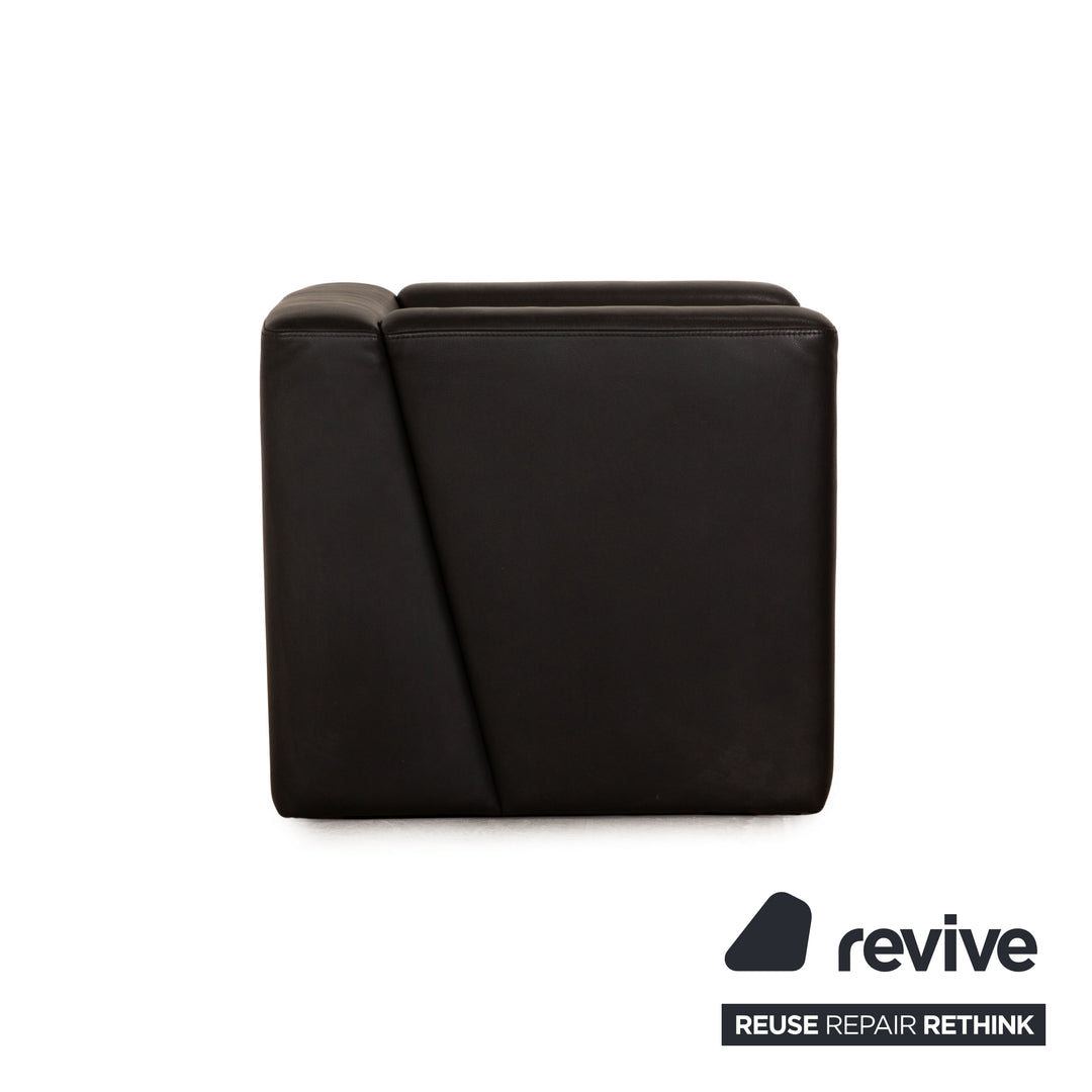 Ensemble fauteuil en cuir Brühl Visavis noir