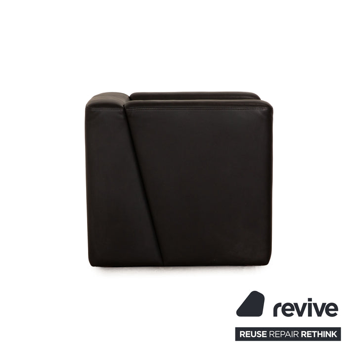 Ensemble fauteuil en cuir Brühl Visavis noir