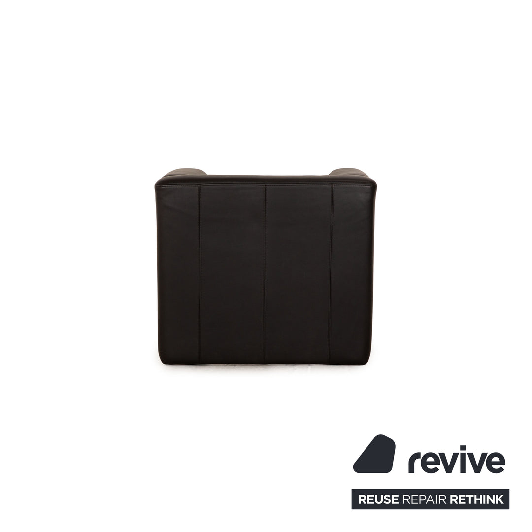 Ensemble fauteuil en cuir Brühl Visavis noir