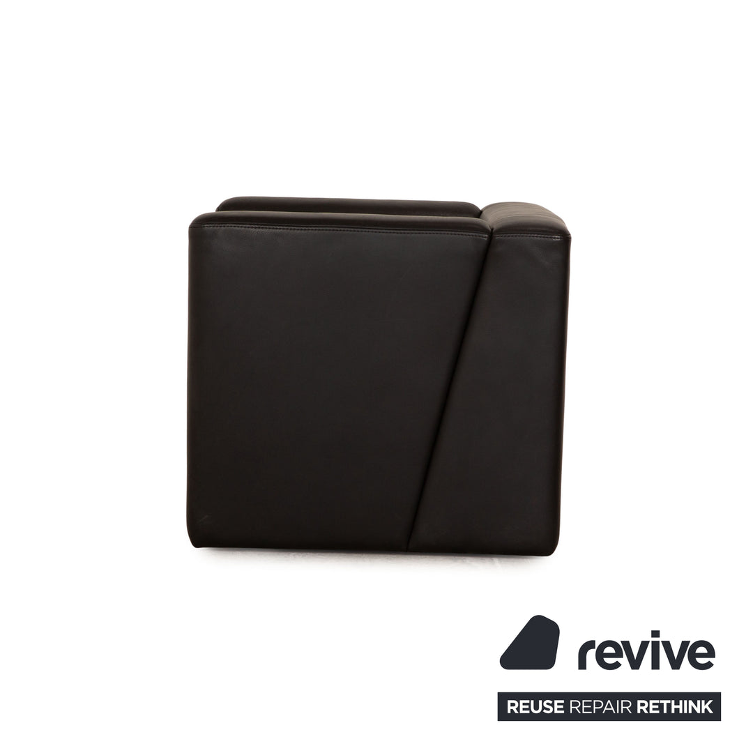Ensemble fauteuil en cuir Brühl Visavis noir