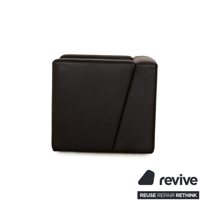Ensemble fauteuil en cuir Brühl Visavis noir