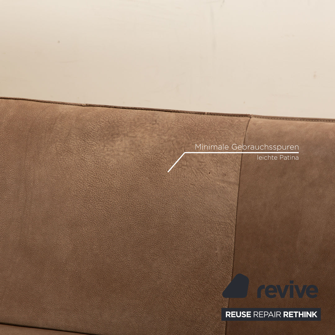 Bullfrog Akito Leather Corner Sofa Brown Beige Manual Function Smoked Oak Recamiere Left Sofa Couch