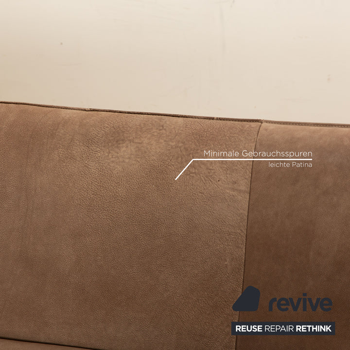 Bullfrog Akito Leather Corner Sofa Brown Beige Manual Function Smoked Oak Recamiere Left Sofa Couch