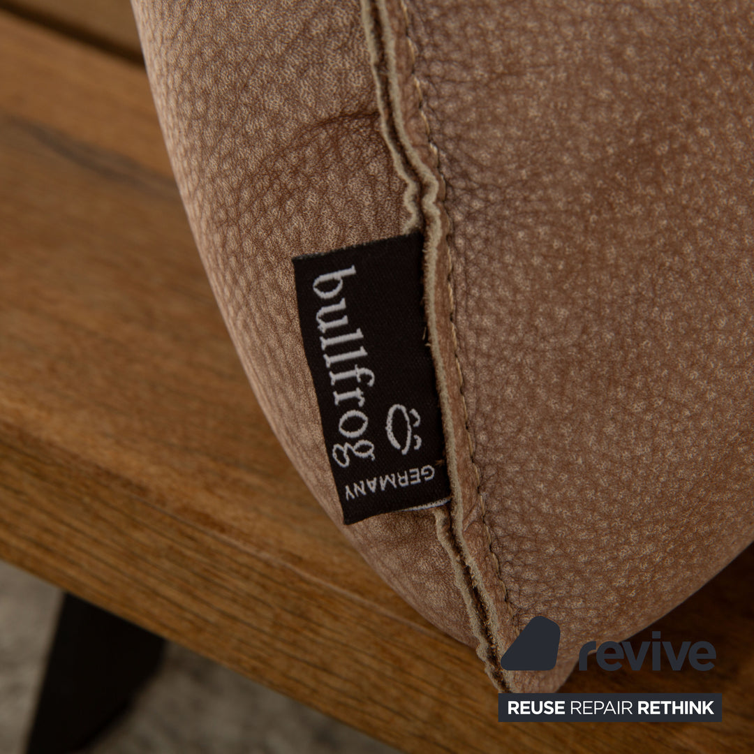 Bullfrog Akito Leather Corner Sofa Brown Beige Manual Function Smoked Oak Recamiere Left Sofa Couch