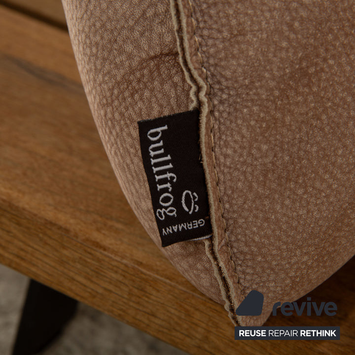 Bullfrog Akito Leather Corner Sofa Brown Beige Manual Function Smoked Oak Recamiere Left Sofa Couch