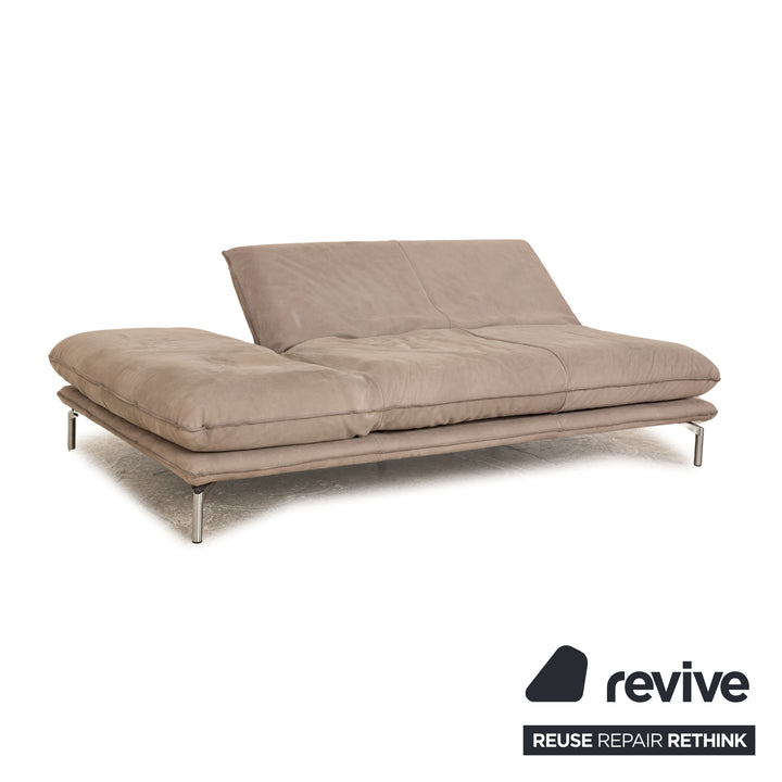 Bullfrog Caesar Leather Two Seater Gray Sofa Couch Manual Function