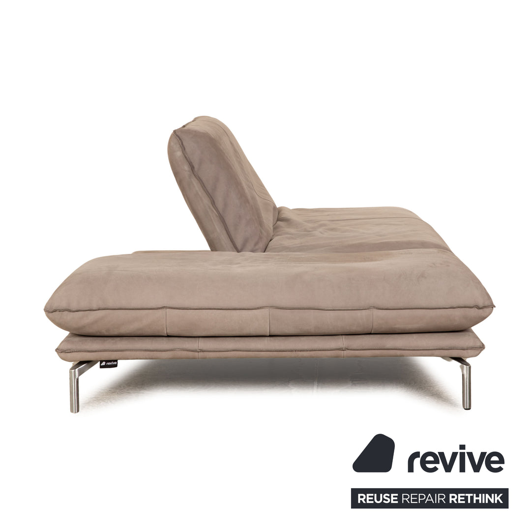 Bullfrog Caesar Leather Two Seater Gray Sofa Couch Manual Function