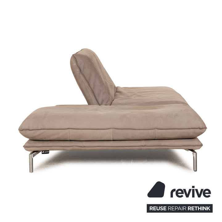 Bullfrog Caesar Leather Two Seater Gray Sofa Couch Manual Function