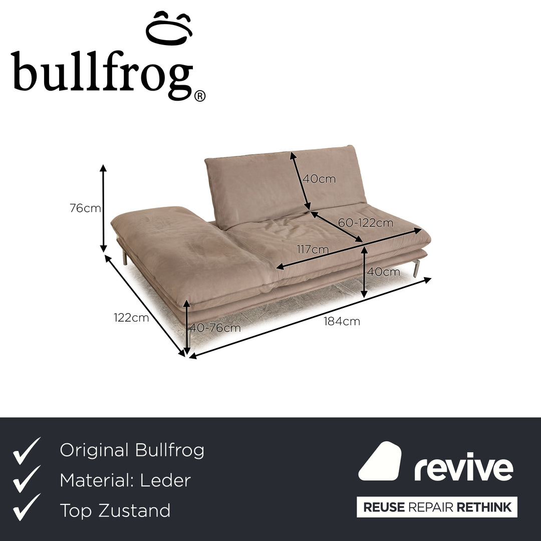 Bullfrog Caesar Leather Two Seater Gray Sofa Couch Manual Function