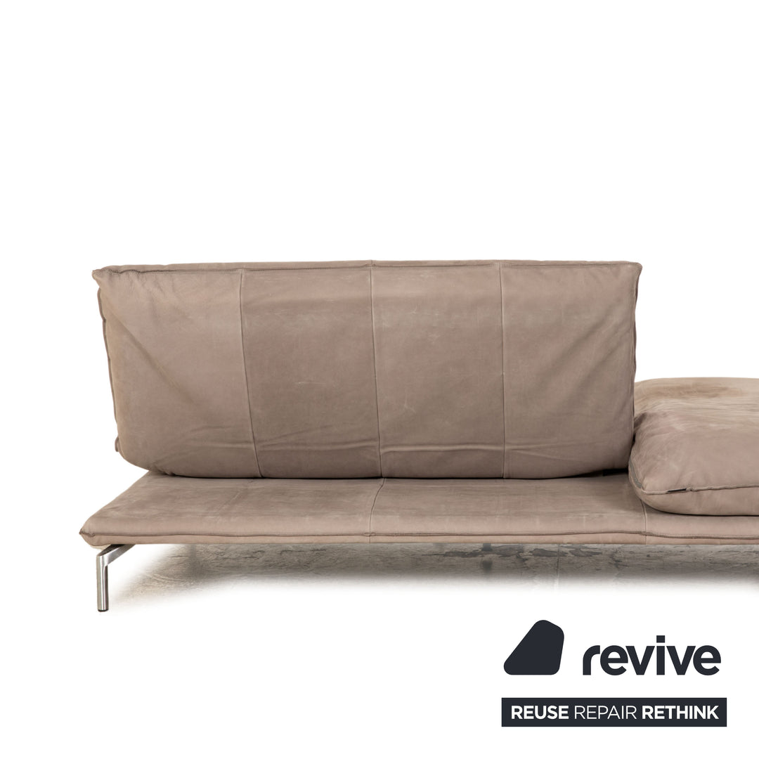 Bullfrog Caesar Leather Two Seater Gray Sofa Couch Manual Function