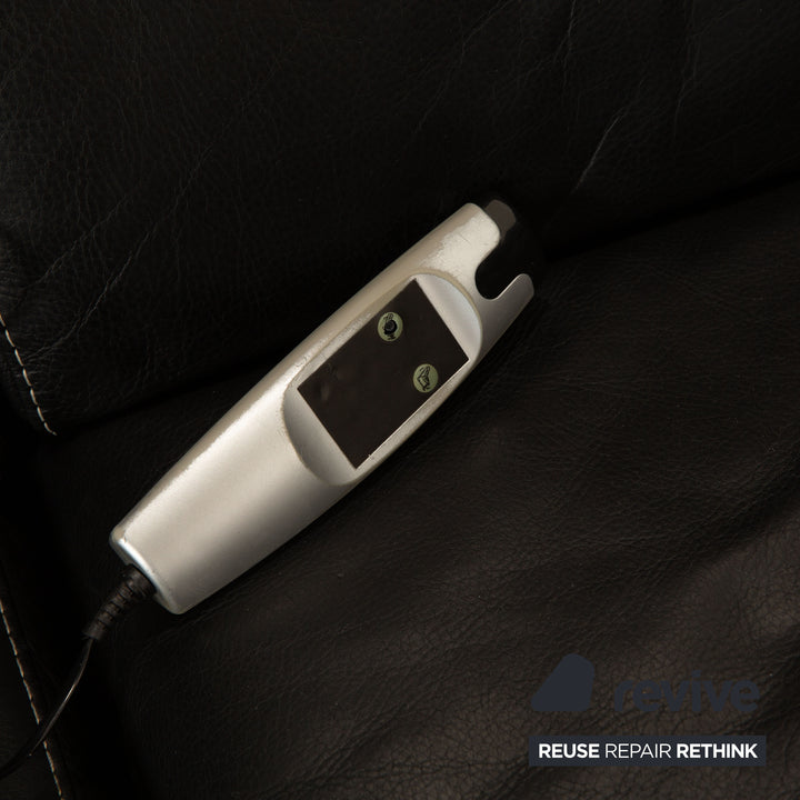 Calia Leder Ecksofa Schwarz elektrische Funktion Sofa Couch