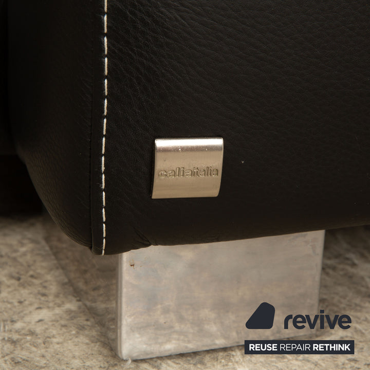 Calia Leder Ecksofa Schwarz elektrische Funktion Sofa Couch