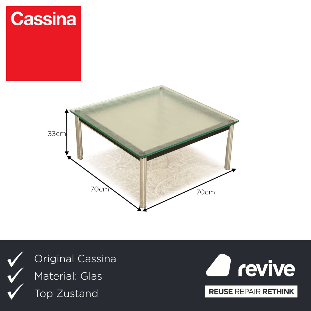 Cassina LC 10-P Glas Couchtisch Silber