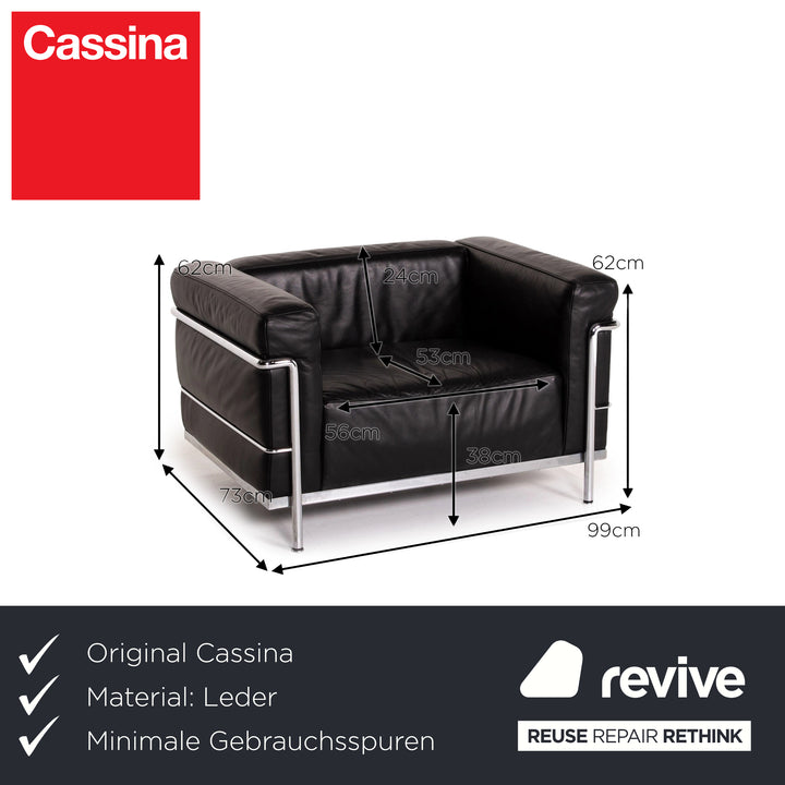 Cassina Le Corbusier LC 3 Leder Sessel Schwarz #14713