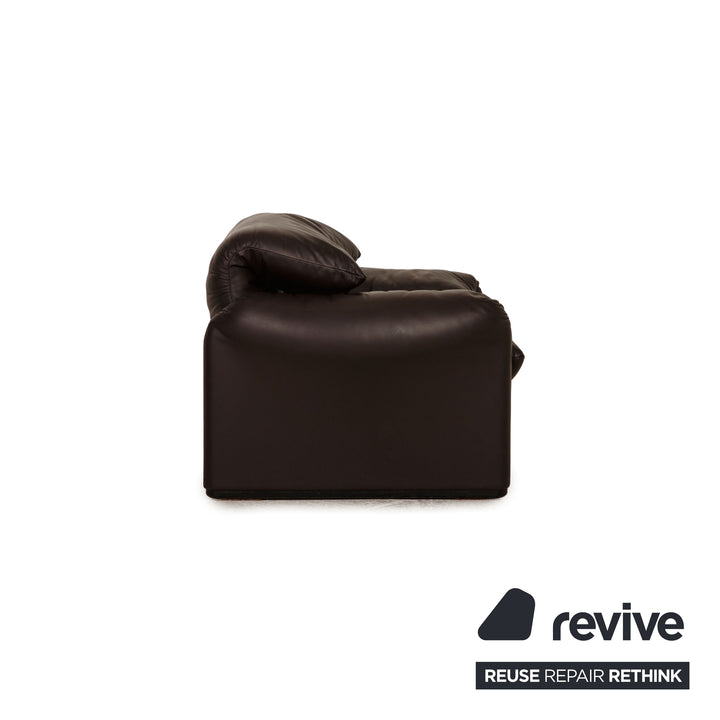 Cassina Maralunga Fauteuil En Cuir Marron Foncé Fonction