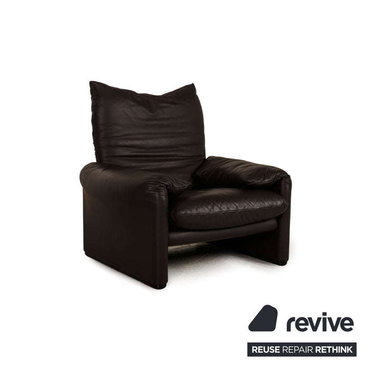 Cassina Maralunga Fauteuil En Cuir Marron Foncé Fonction
