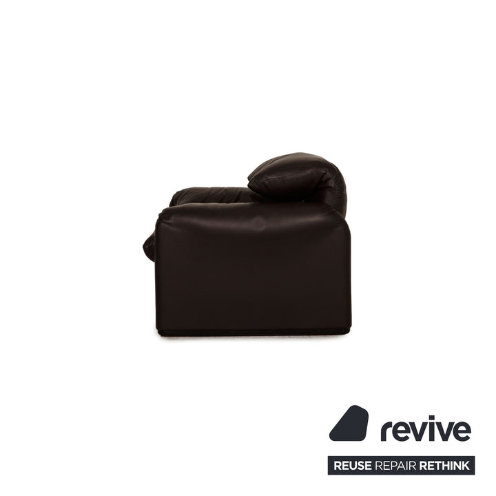Cassina Maralunga Fauteuil En Cuir Marron Foncé Fonction